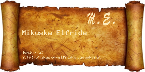 Mikuska Elfrida névjegykártya